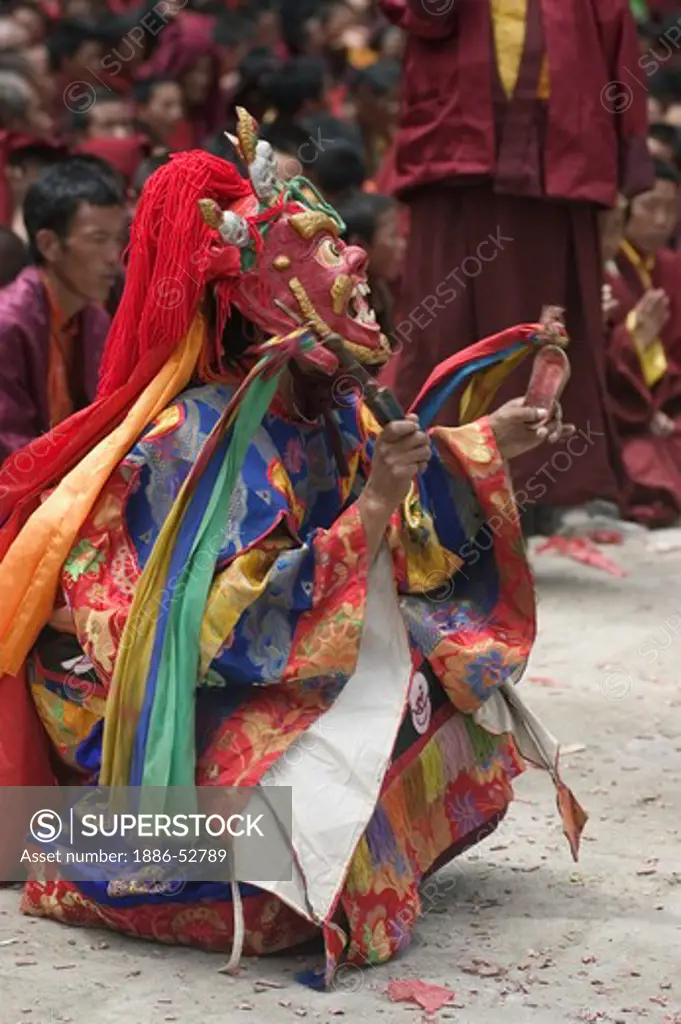 Protector deity tames demons & negativity  at the Monlam Chenpo, Katok Dorjeden Monastery - Kham, (Tibet), Sichuan, China