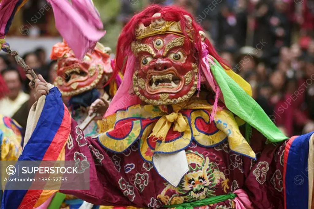 Protector deities tames demons & negativity  at the Monlam Chenpo, Katok Dorjeden Monastery - Kham, (Tibet), Sichuan, China