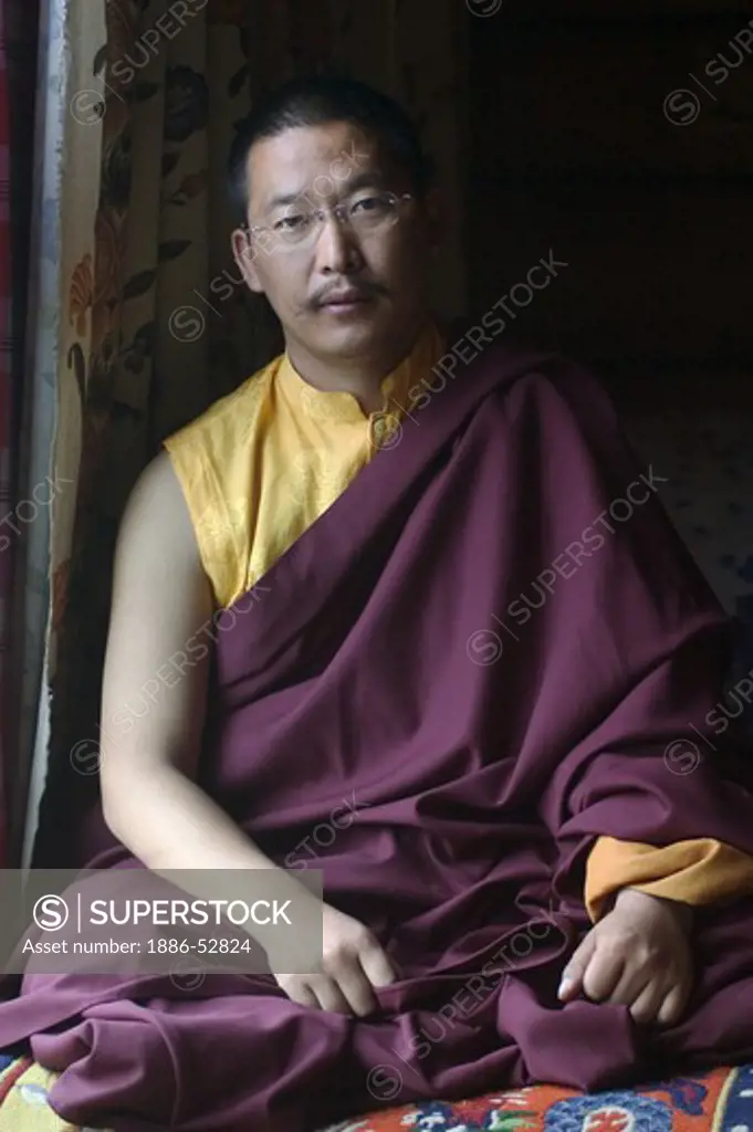 Zha Xi Lang Jia Rimpoche at Katok Dorjeden Monastery - Kham, (eastern, Tibet), Sichuan Province, China