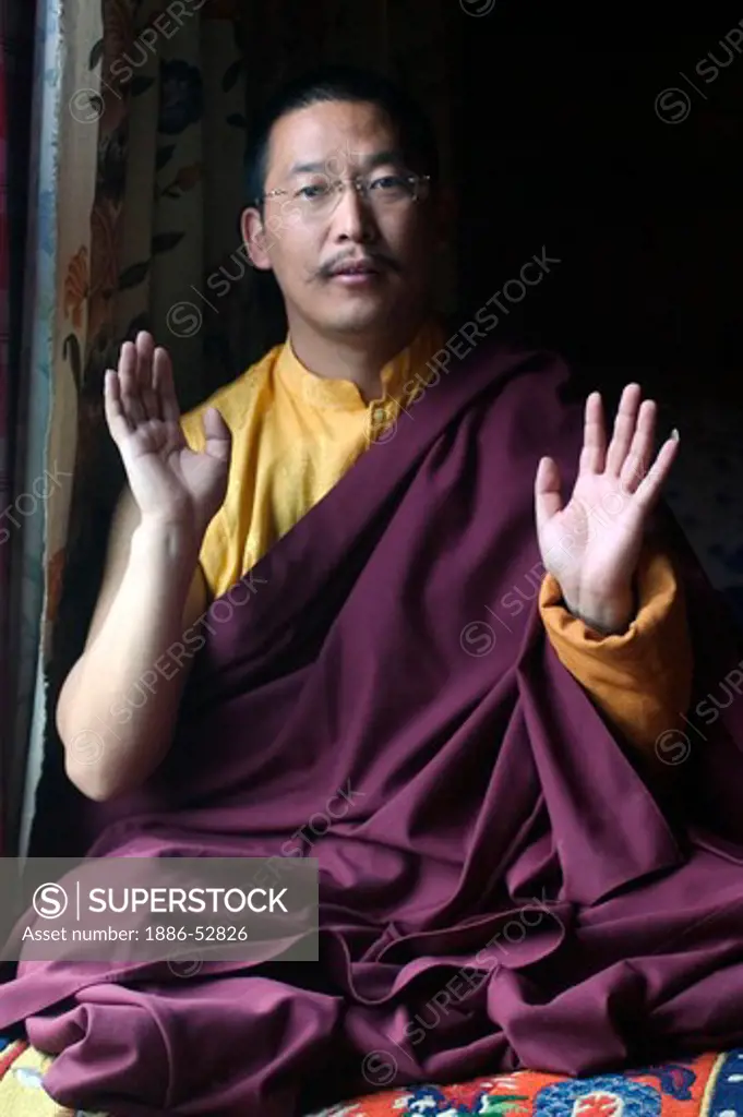 Zha Xi Lang Jia Rimpoche at Katok Dorjeden Monastery - Kham, (eastern, Tibet), Sichuan Province, China