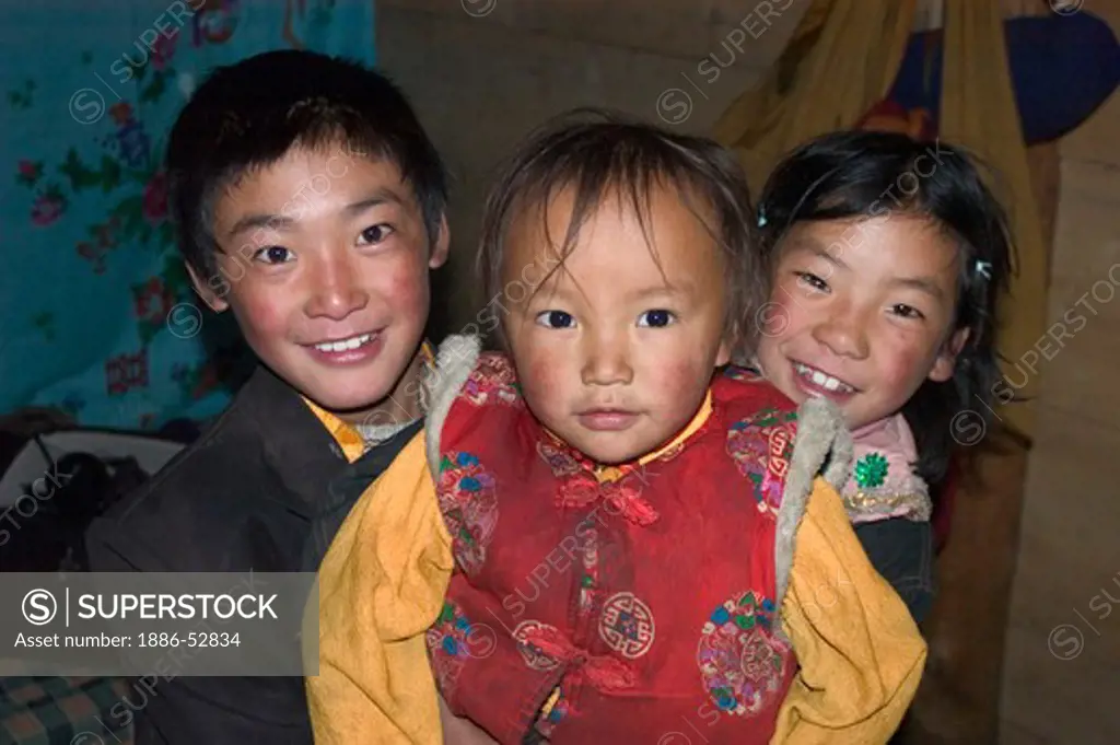 Zha Xi Lang Jia Rimpoche nephews at Katok Dorjeden Monastery - Kham, (eastern, Tibet), Sichuan Province, China