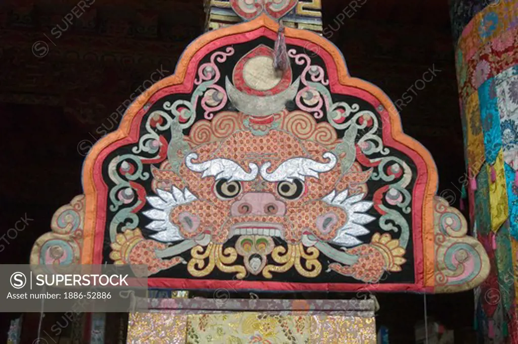 Zipatu (Cheppu) banner in chapel at Lhakhang Karporling of the Litang Chode Monastery - Kham, China, (Tibet)