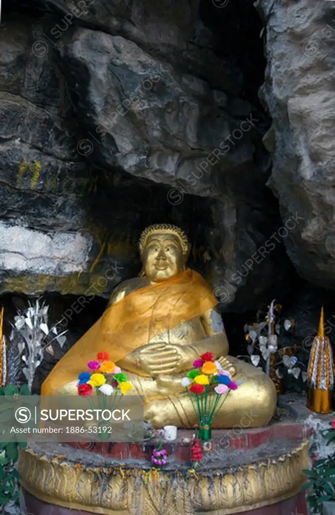 The Pha Kasai Buddha on the slopes of Phu Si, the hill in the center of LUANG PROBANG - LAOS