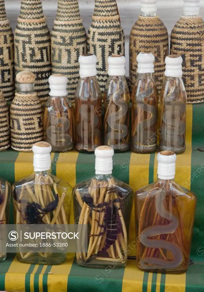 Snakes and scorpions are sold in liquor bottles - LUANG PROBANG, LAOS