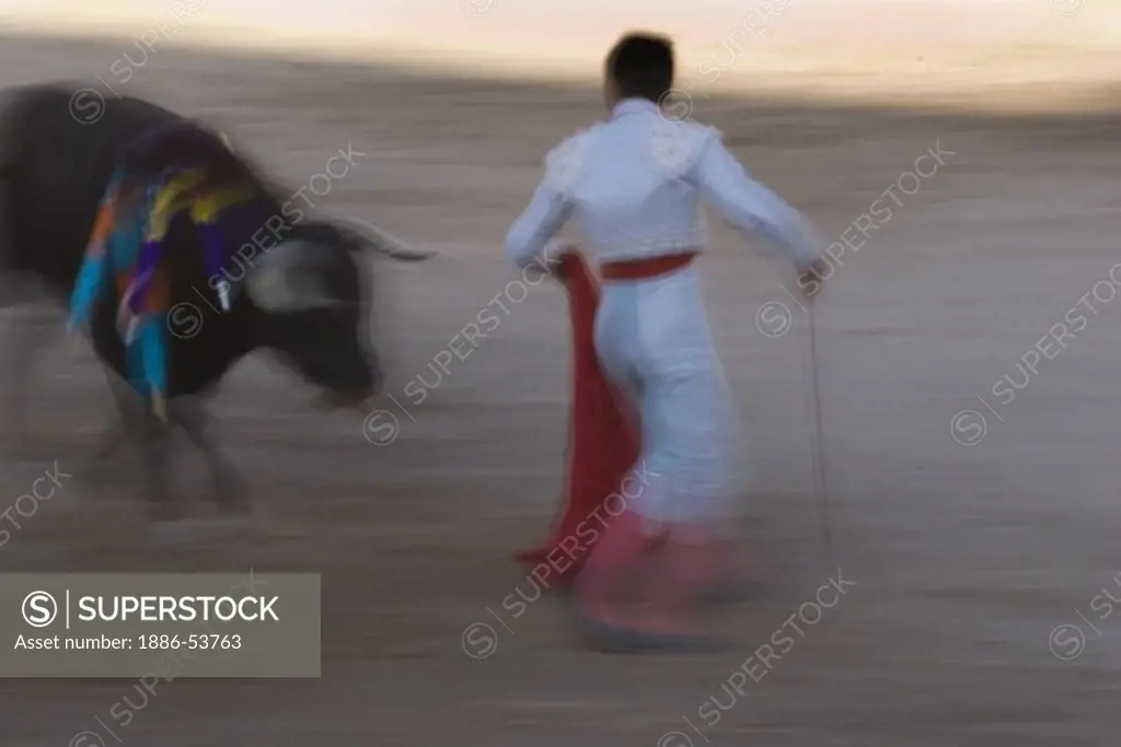 The matador JUAN CHAVEZ fights a bull in the Plaza de Toros - SAN MIGUEL DE ALLENDE, MEXICO