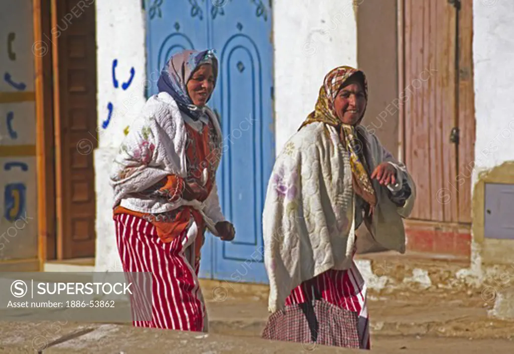 TRIBAL WOMEN in the town of CHECHAOUEN in the RIF MOUNTAINS of northern MOROCCO