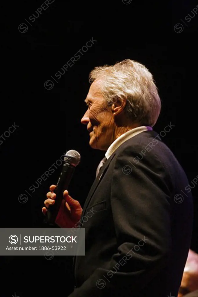 CLINT EASTWOOD speaks at THE MONTEREY JAZZ FESTIVAL