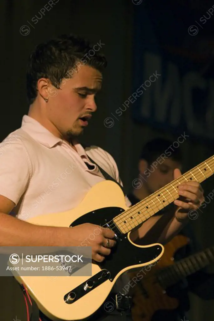 Guitar player for SHARON JONES & THE DAP-KINGS preform at the MONTEREY JAZZ FESTIVAL