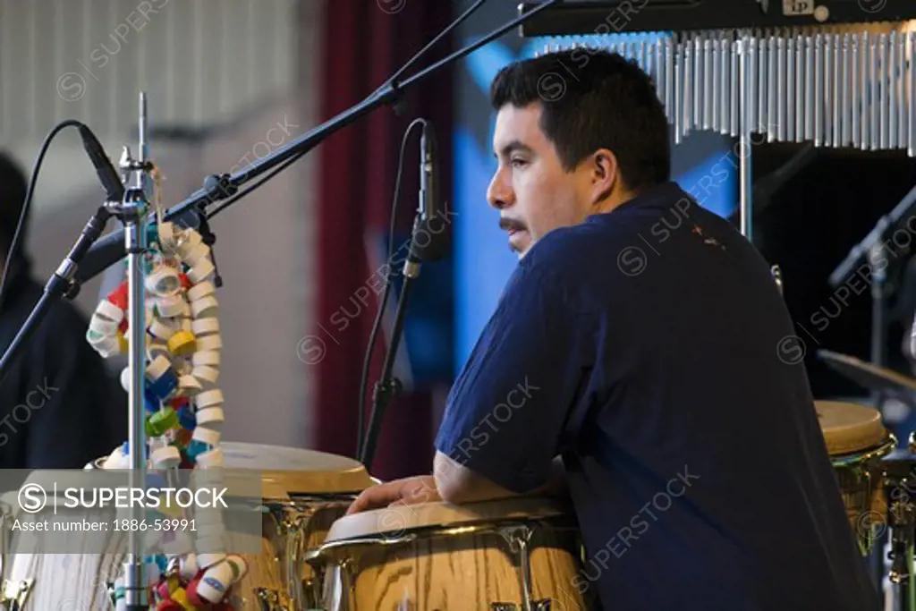 SAMUEL TORRES 'Percussion' of RICHARD BONA BAND performs at THE MONTEREY JAZZ FESTIVAL