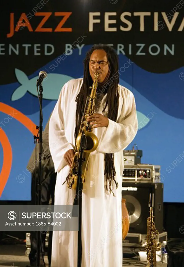 RICHARD HOWELL (TENOR SAXOPHONE) of THE BABTUNDE LEA QUARTET performs at THE MONTEREY JAZZ FESTIVAL