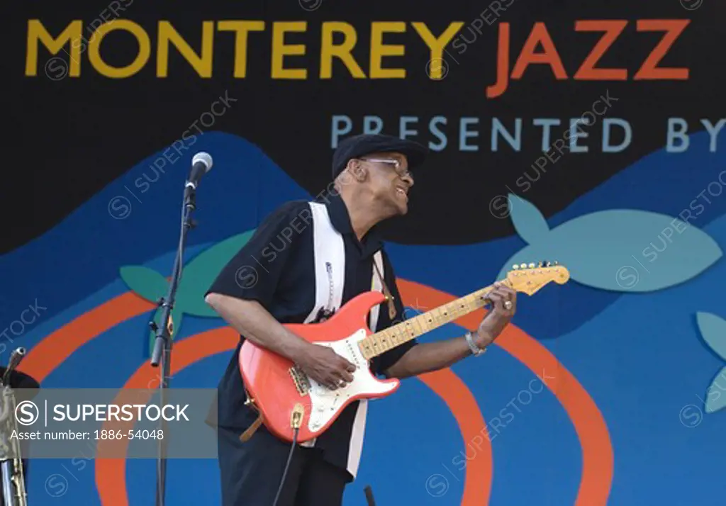 HUBERT SUMLIN (Guitar) performs with the DUKE ROBILLARD BAND at THE MONTEREY JAZZ FESTIVAL