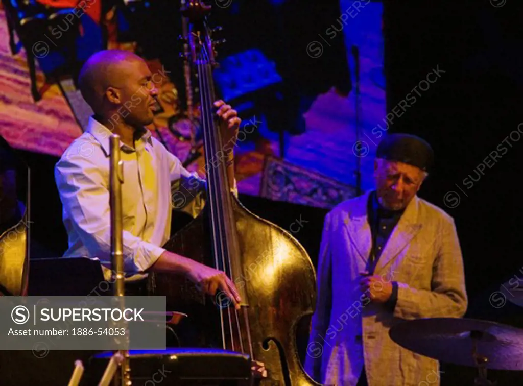 CHARLES LLOYD (Tenor Saxophone) performs with RUEBEN ROGERS (BASS) the CHARLES LLOYD QUARTET at THE MONTEREY JAZZ FESTIVAL