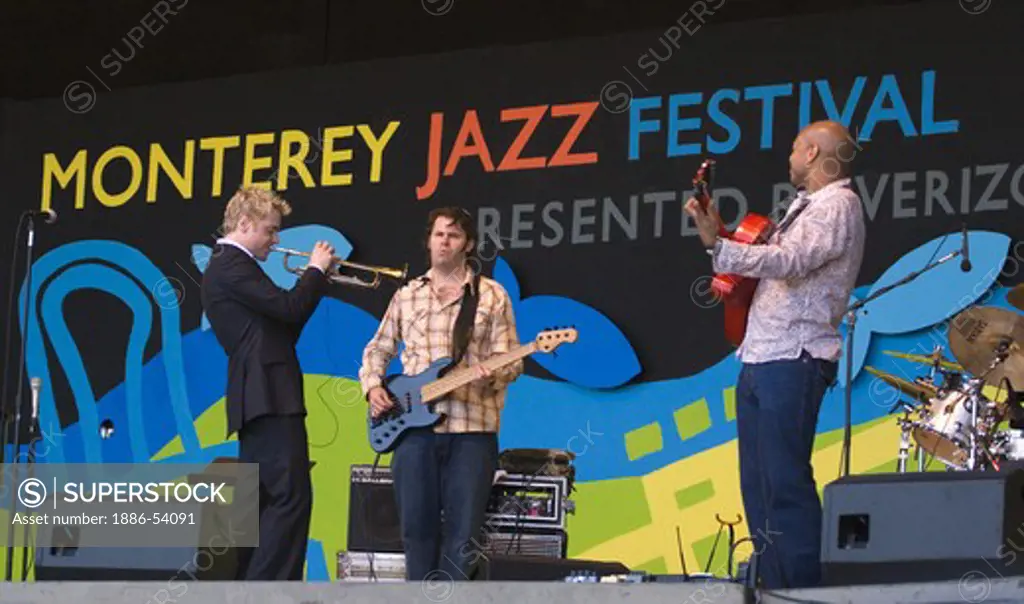 CHRIS BOTTI (Trumpet), performs with TIM LEFEBVRE (Bass), & MARK WHITEFIELD (Guitar) at THE MONTEREY JAZZ FESTIVAL