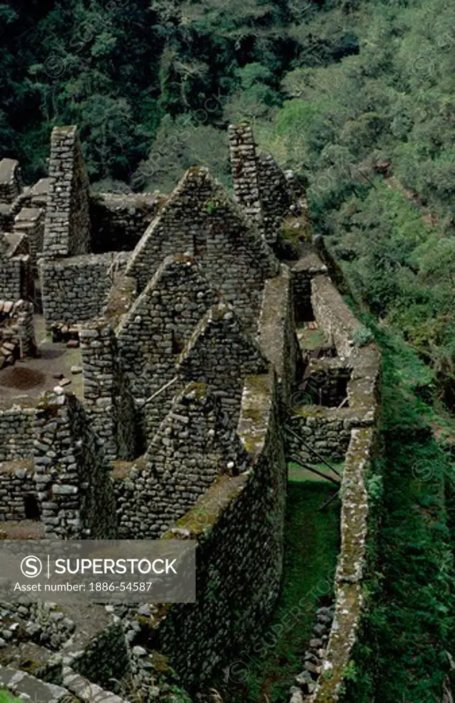 The INCA Ruins of WINAY WAYNA (forever young) are the most spectacular on the INCA TRAIL - PERUVIAN ANDES