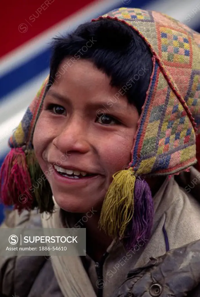 QUECHUA boy in a rural town near our destination of AUZANGATE - PERU