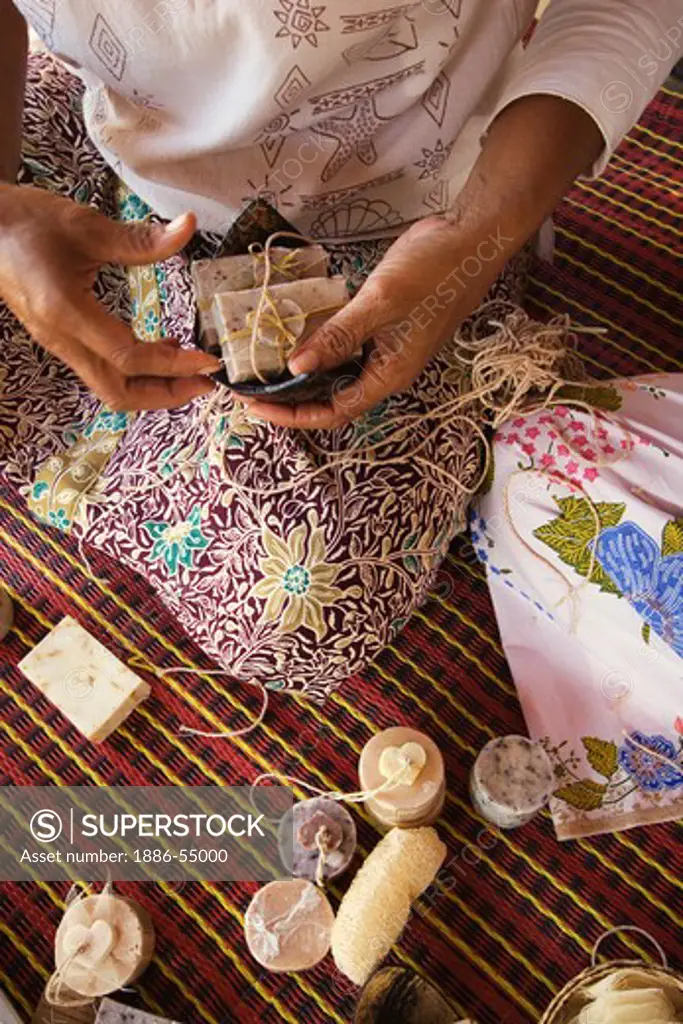 Hand made soap is made in a women's cooperative in the village of Ban Talae Nok, a project funded by North Andaman Tsunami Relief - THAILAND