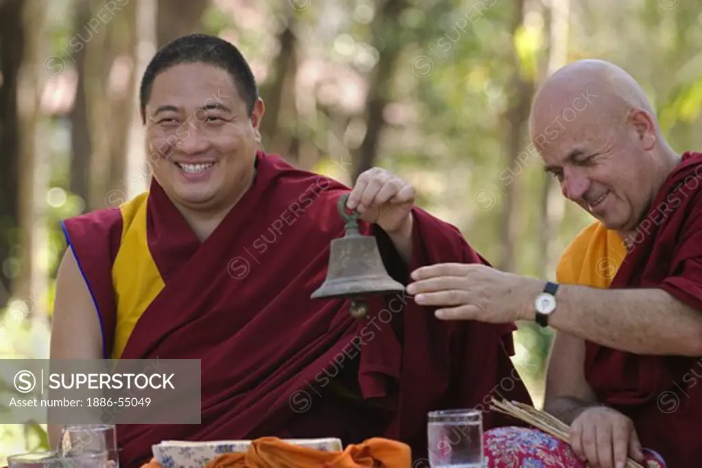 Shechen Rabjam Rinpoche & Mathieu Ricard do a one year anniversary t Puja for Tsunami victims at Golden Buddha Beach on Ko Phrathong Island -  THAILAND
