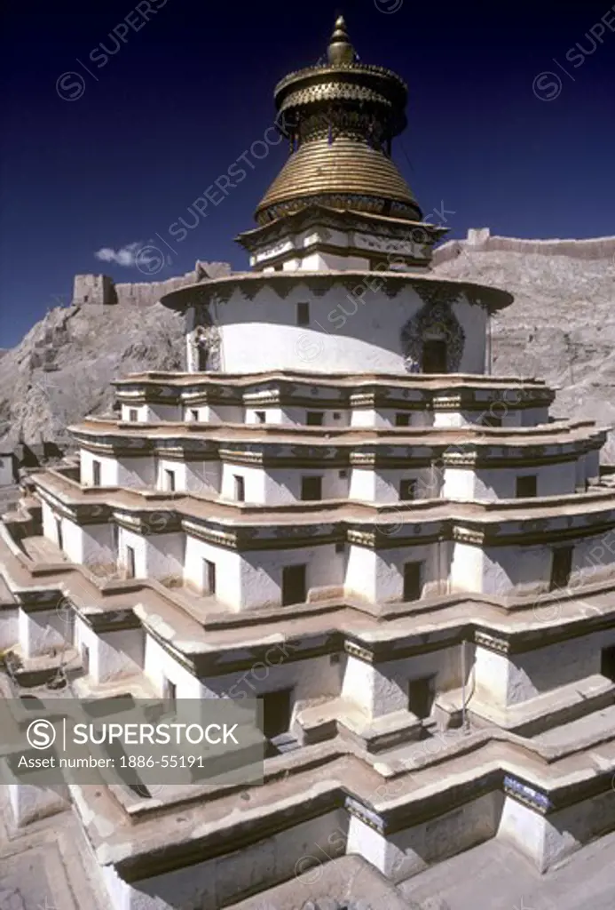 Kumbum (Pango Chorten)- Gyantse's famous stupa built in 1440 by Rapten Kunsang - Tibet.