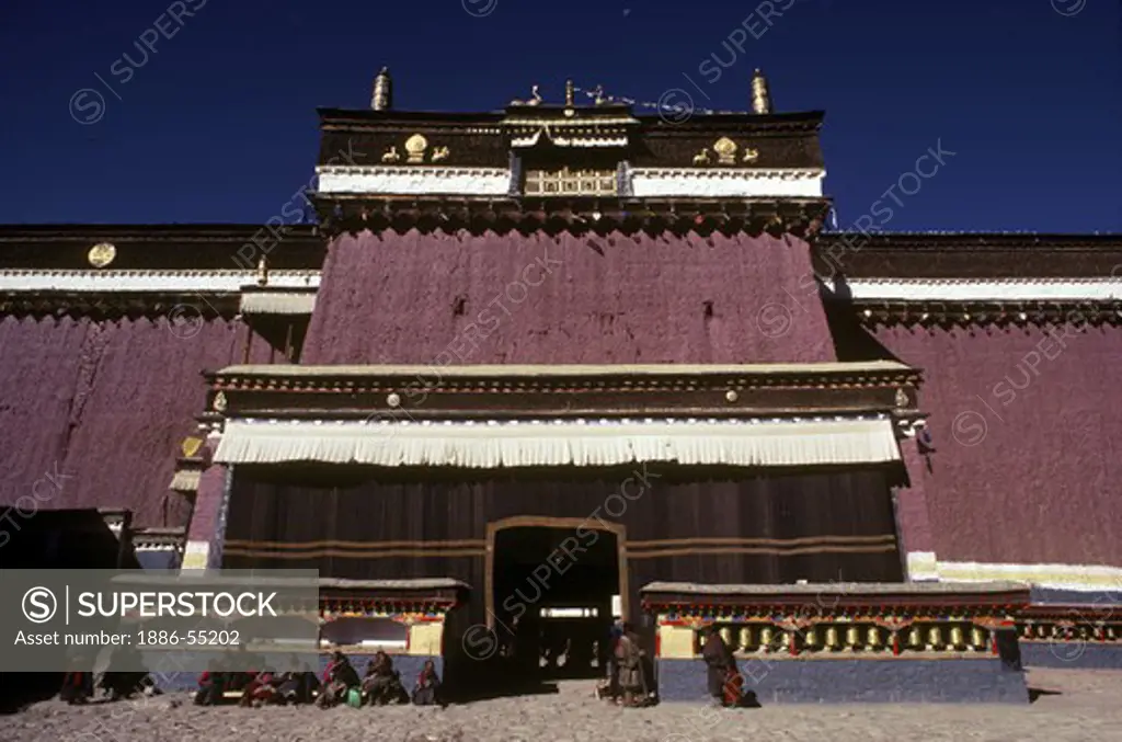 Sakya Monastery & pilgrims - Sakya, Tibet.