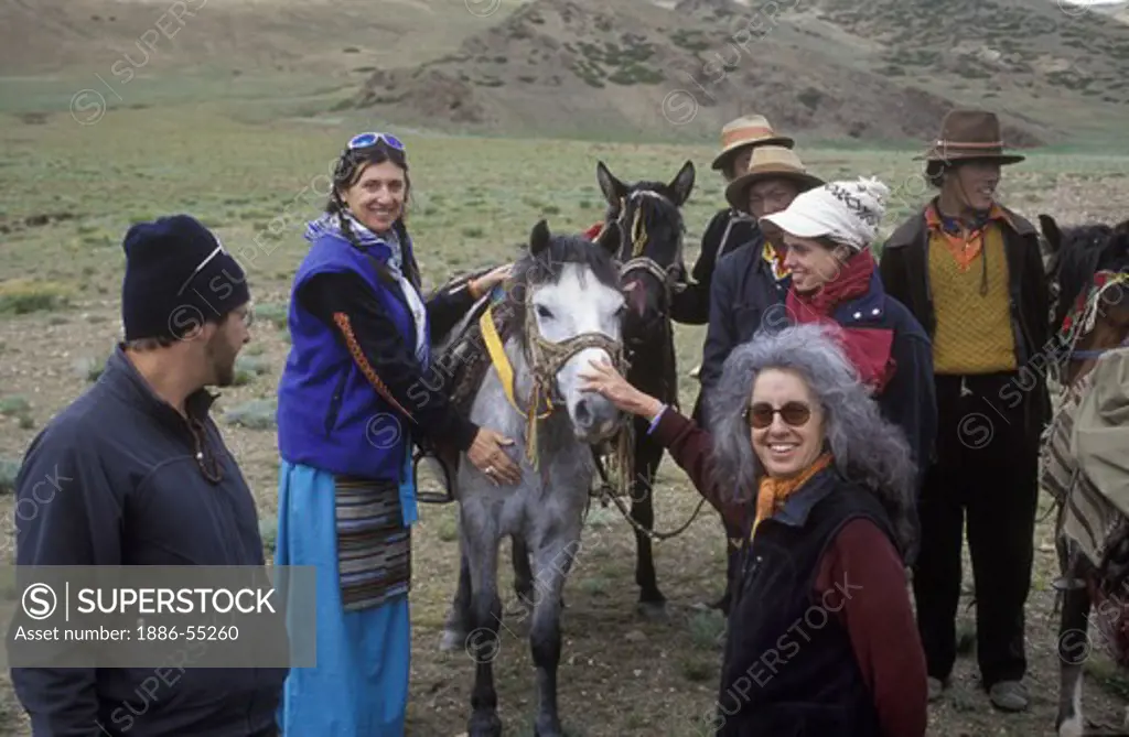 We visit with DROKPAS (Tibetan nomads) with their HORSES - Southern route to MOUNT KAILASH, TIBET