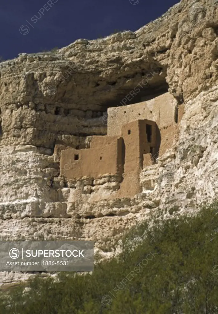 MONTEZUMA'S CASTLE is a CLIFF DWELLING built by the SINAGUA PEOPLE about 800 years ago - SEDONA, ARIZONA