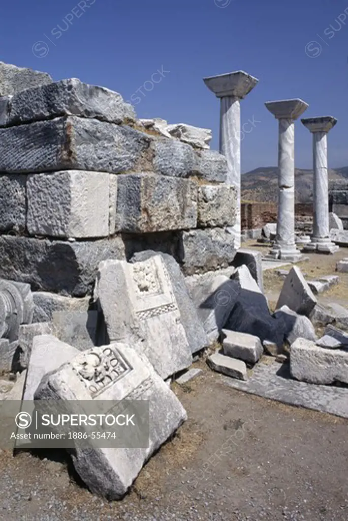 The  ruins of SAINT JOHN'S CATHEDRAL near Ephesus - TURKEY