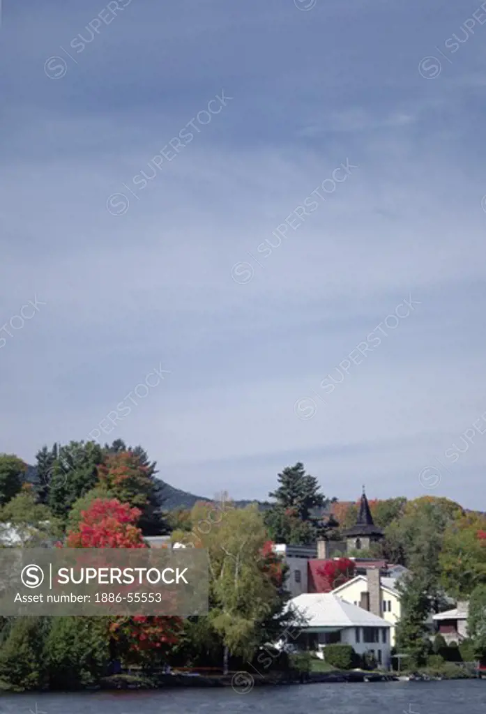 NEW ENGLAND TOWN with FALL COLORS - LAKE PLACID, NEW YORK