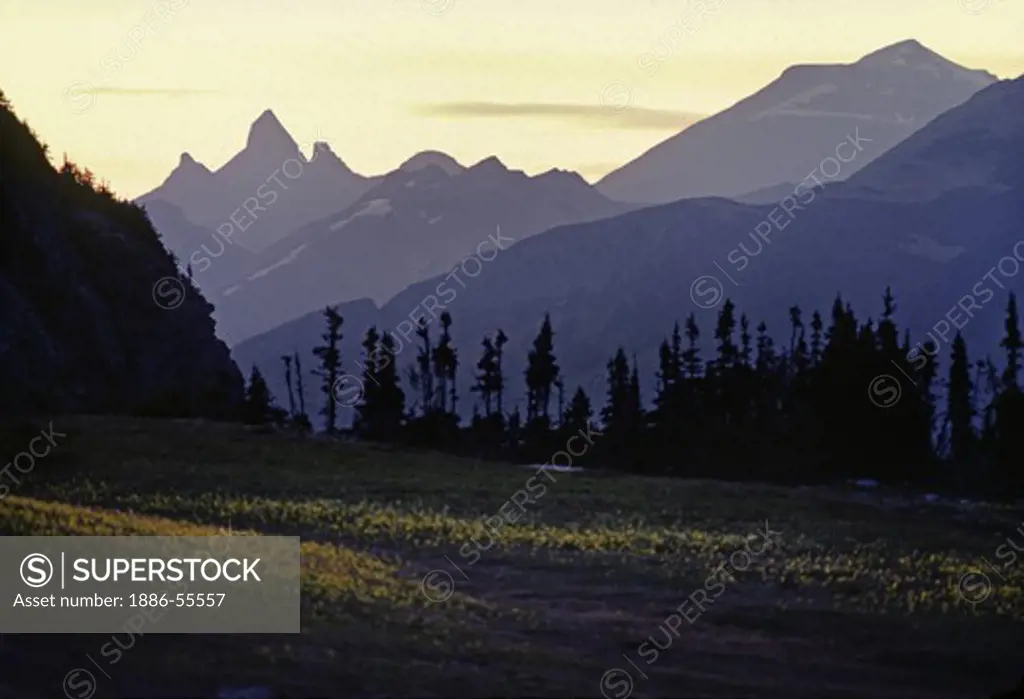 SUNSET in the ROCKY MOUNTAINS - WATERTON GLACIER INTERNATIONAL PEACE PARK, MONTANA
