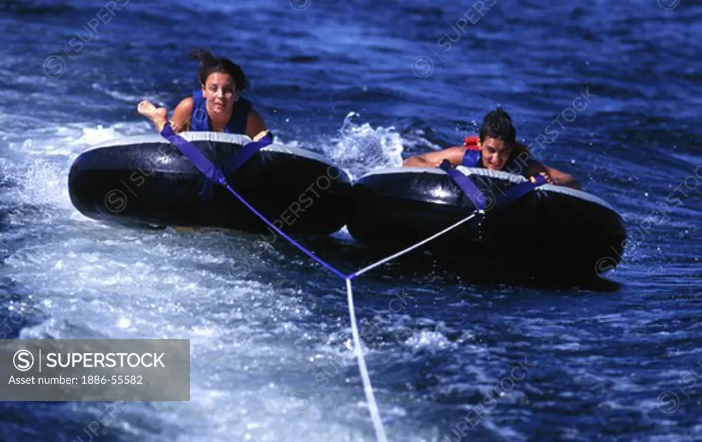 A fast ride on INNERTUBES makes for great fun at LAKE POWELL NATIONAL RECREATION AREA, UTAH