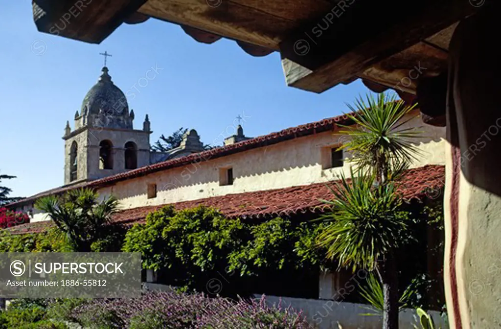 The CARMEL MISSION, one of CALIFORNIA'S Catholic Missions founded by Father JUNIPERO SERRA