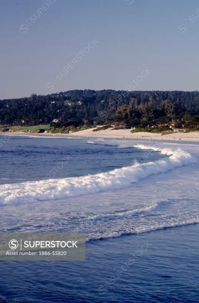 Gentle waves roll into CARMEL BEACH - CALIFORNIA