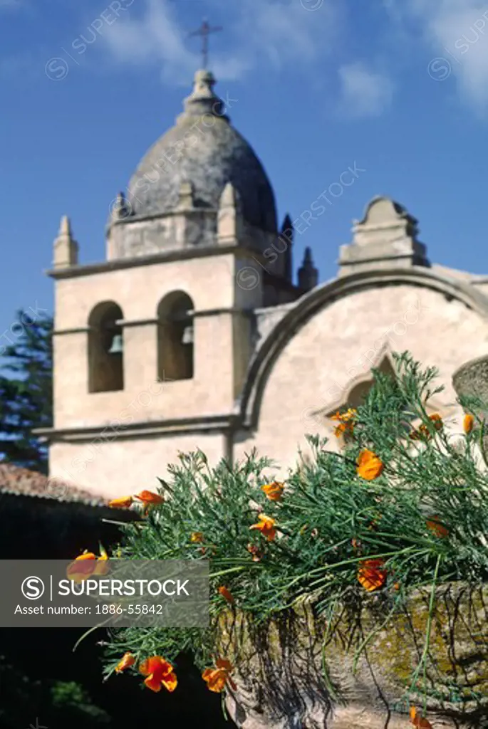 The CARMEL MISSION, one of CALIFORNIA'S Catholic Missions founded by Father JUNIPERO SERRA