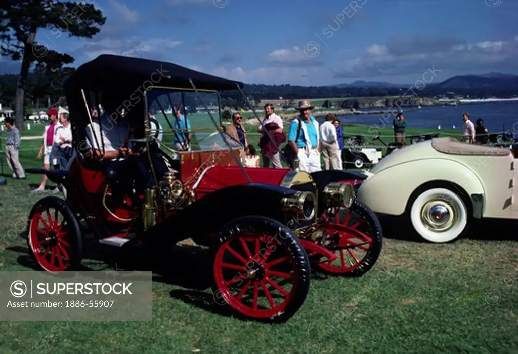 VINTAGE pre 1910 ANTIQUE CAR at the CONCOURSE D'ELEGANCE - PEBBLE BEACH, CALIFORNIA