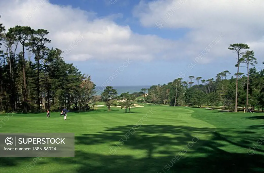 FAIRWAY to the FIRST HOLE of SPYGLASS Golf Course at PEBBLE BEACH on the MONTEREY PENINSULA - CALIFORNIA (MR)