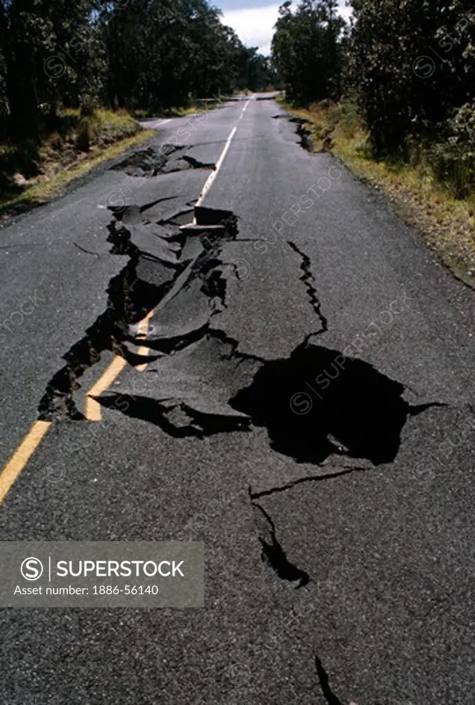 Damage caused by EARTHQUAKE of 1978 - HAWAII VOLCANOES NATIONAL PARK, HAWAII