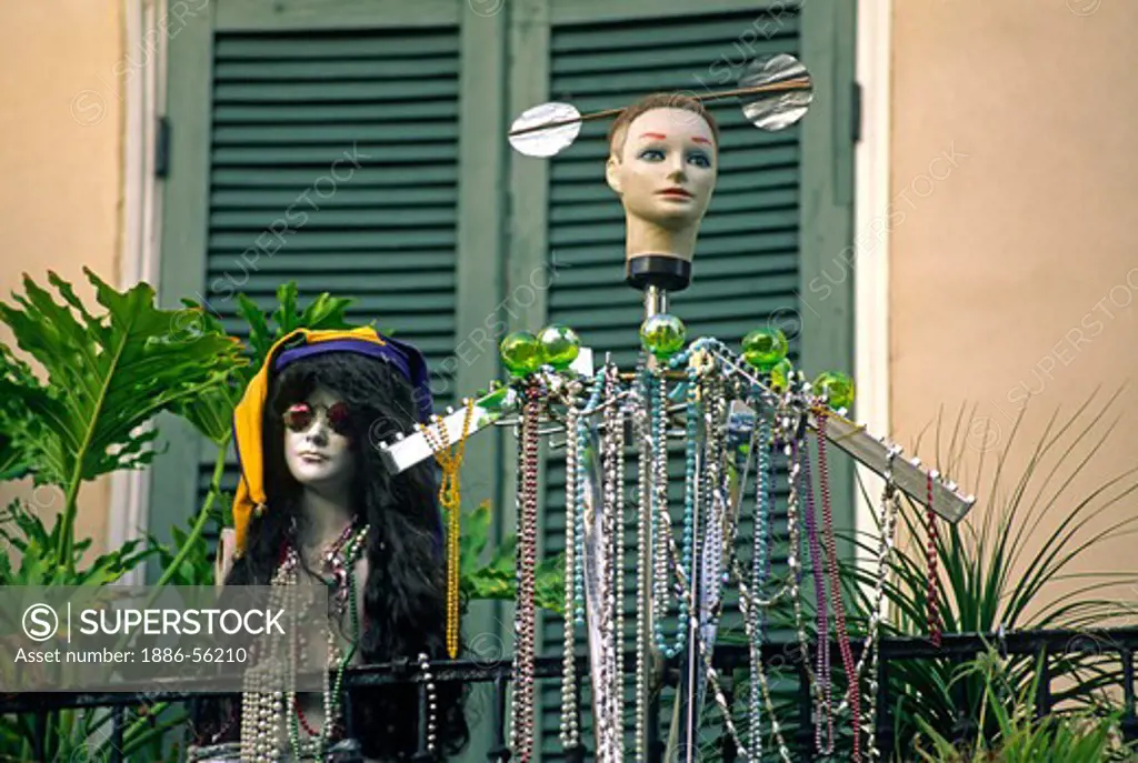 Dressed MANIKINS demonstrate the spirit of the FRENCH QUARTER - NEW ORLEANS, LOUISIANA