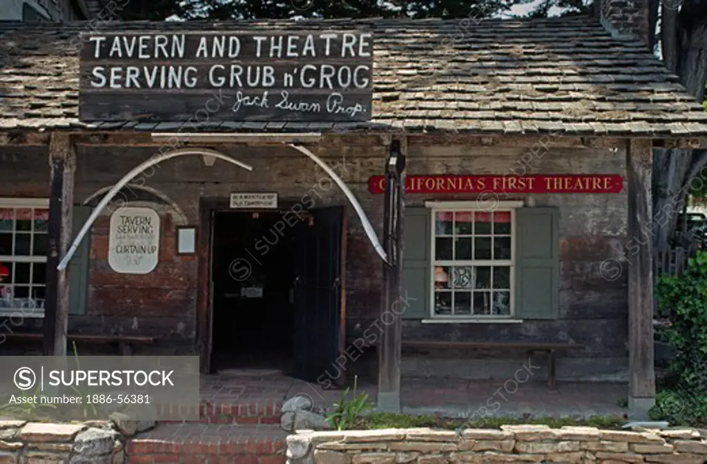 The historic CALIFORNIA'S FIRST THEATRE still hosts plays & events - MONTEREY, CALIFORNIA