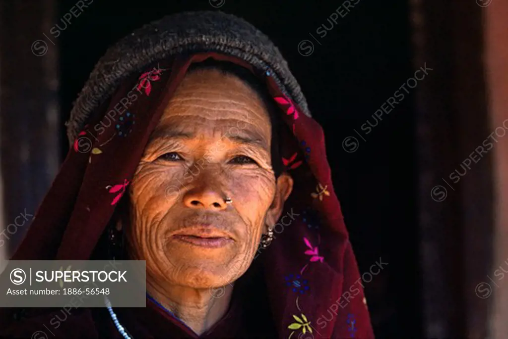 NEPALI woman in Siklis village - NEPAL HIMALAYA