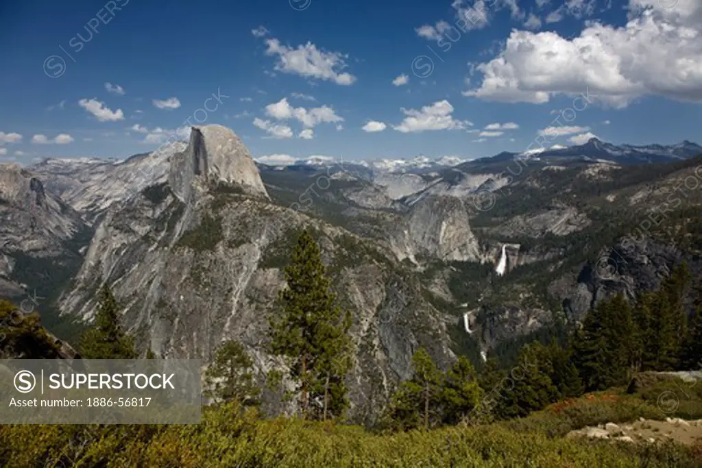 HALF DOME and the YOSEMITE VALLEY as seen from GLACIER POINT - YOSEMITE NATIONAL PARK, CALIFORNIA