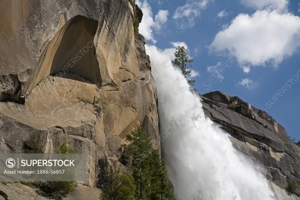 NEVADA FALLS which drops 594 feet as it heads into the YOSEMITE VALLEY - YOSEMITE NATIONAL PARK, CALIFORNIA