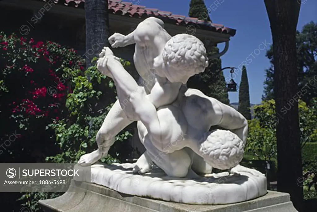 Statue at HEARST CASTLE (SAN SIMEON HIST. MNT.), which was built by WILLIAM RANDOLPH HEARST  & is open to the public.