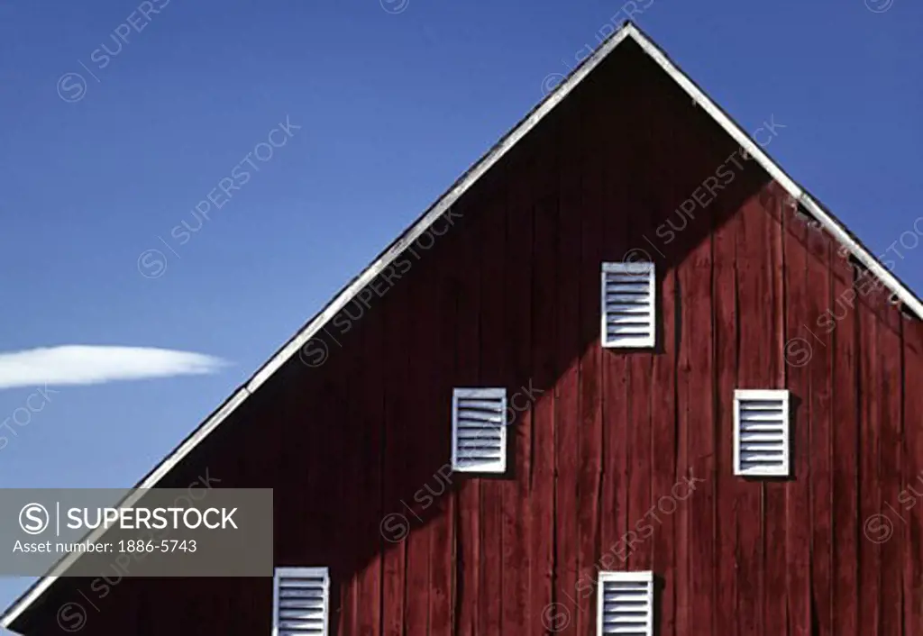 RED BARN WITH WHITE VENTS - ADIN, CALIFORNIA