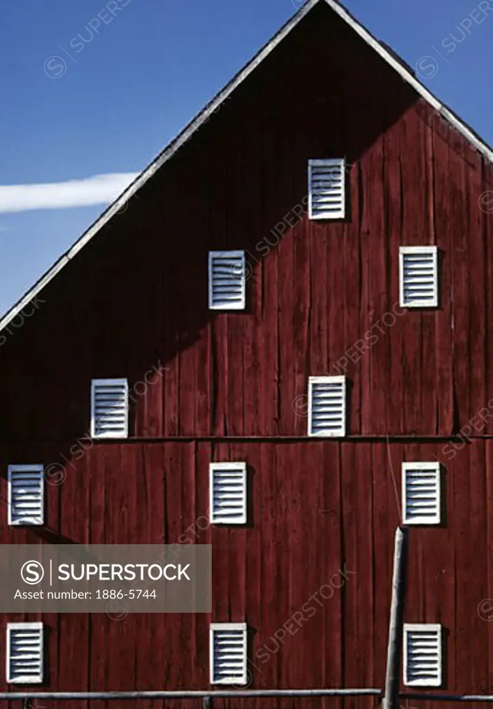 RED BARN WITH WHITE VENTS - ADIN, CALIFORNIA