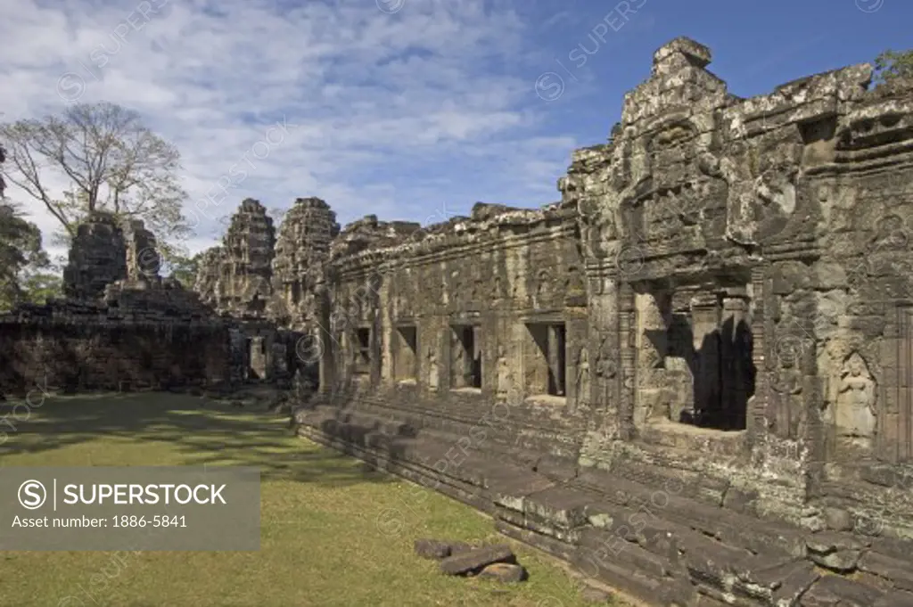 The Hall of Dancers at Banteay Kdei, built by Jayavarman VII in the Bayon style, part of Angkor Wat - Siem Reap, Cambodia    