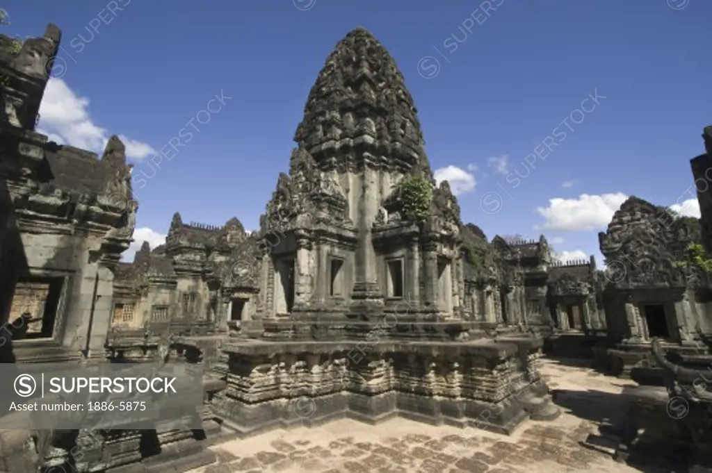 Central Hindu temple at East Mebon, built by Rajendravarman in the10th century - Angkor Wat, Siem Reap, Cambodia    