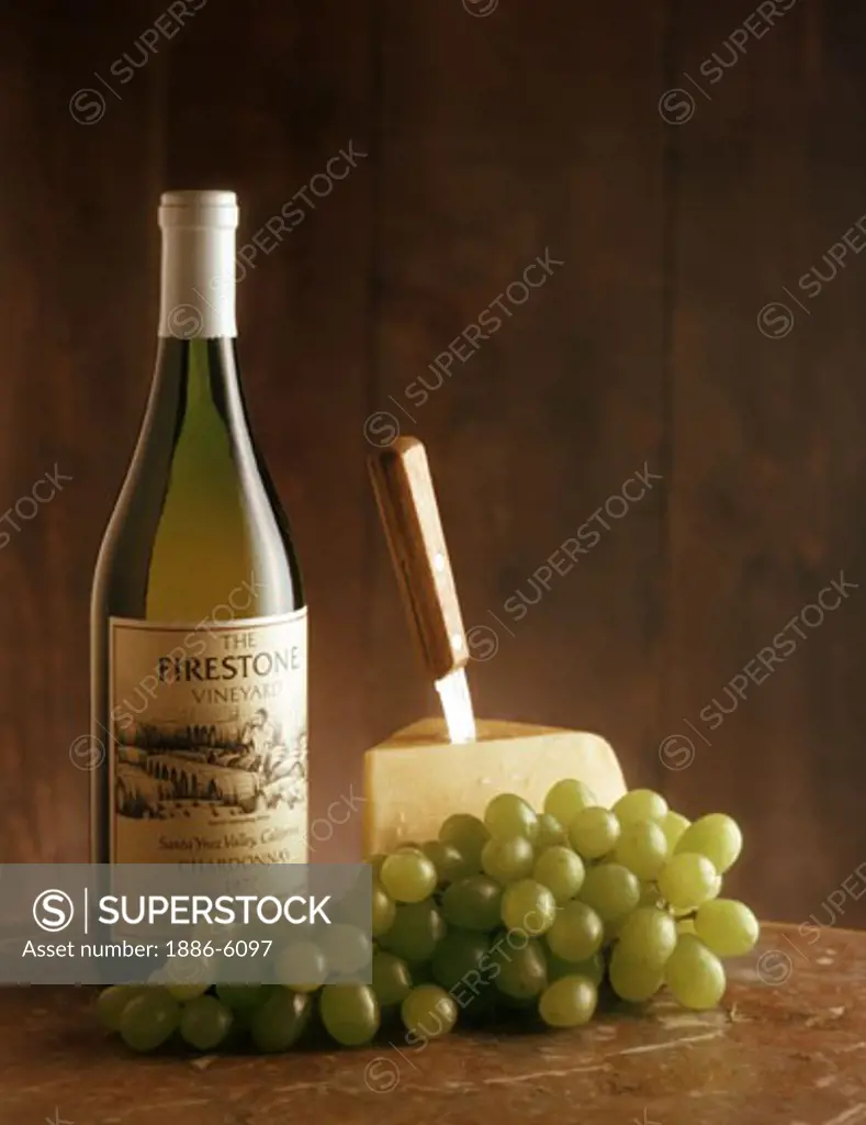 FIRESTONE VINEYARD 1977 CHARDONNAY with CHEESE and GRAPES 