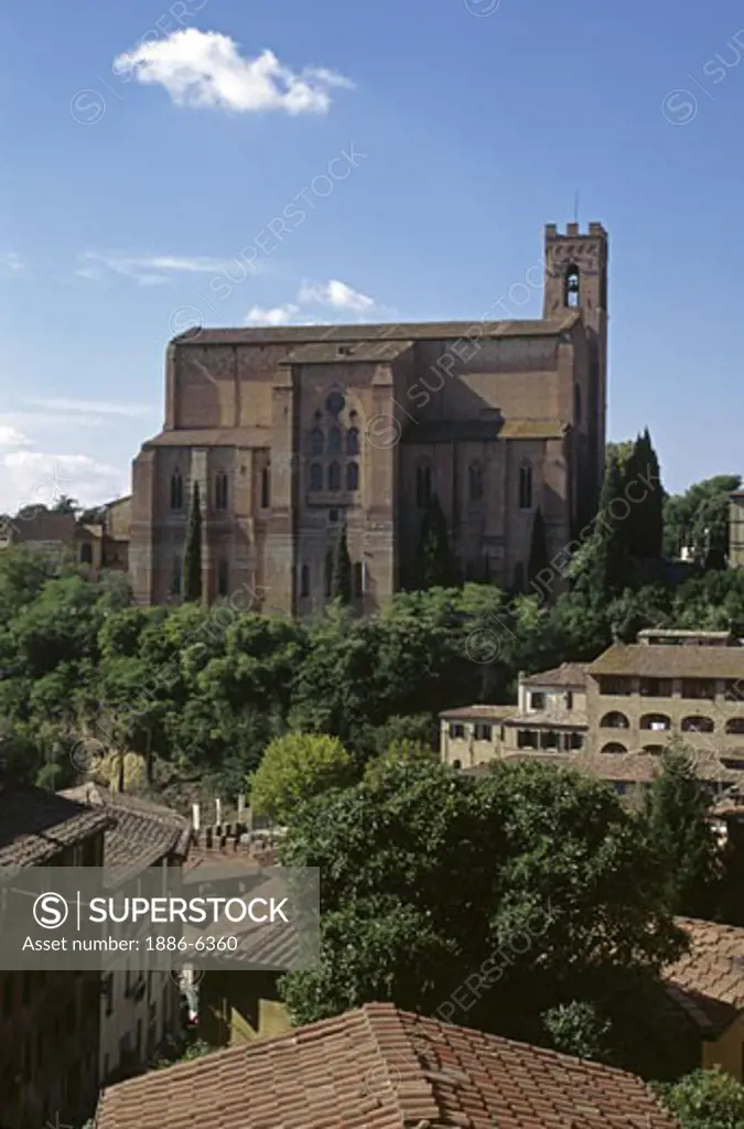 The Gothic Church of SAN DOMENICO in the MEDIEVAL city of SIENA - TUSCANY, ITALY  