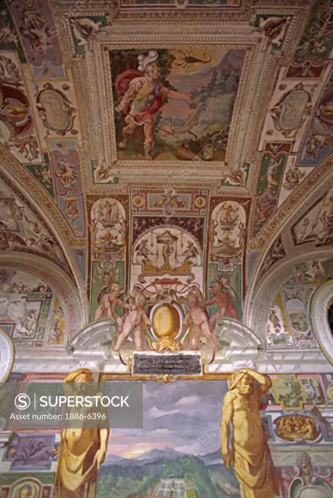 Interior of VILLA LANTE (Italian Renaissance Garden, 1566) in the town of VITERBO - TUSCANY, ITALY