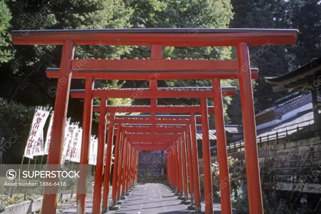 SHINTO GATES at a SHRINE - TAKAYAMA, JAPAN