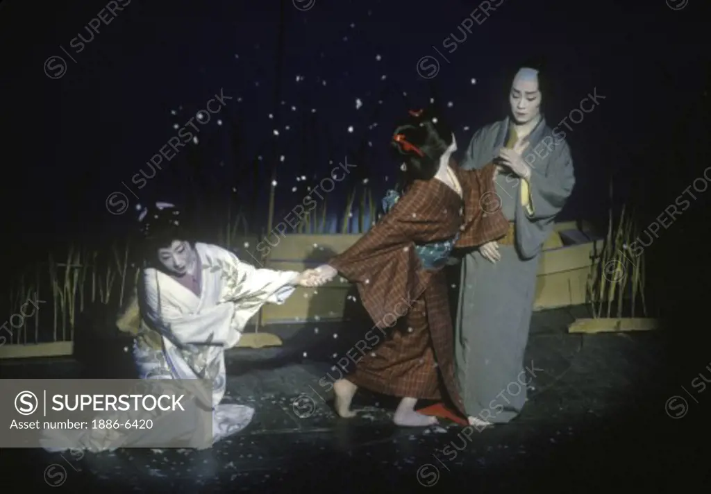 The POTOCHO ODORI (MAIKO DANCERS) preform at the PONTOCHO KOBERENJE THEATRE - KYOTO, JAPAN